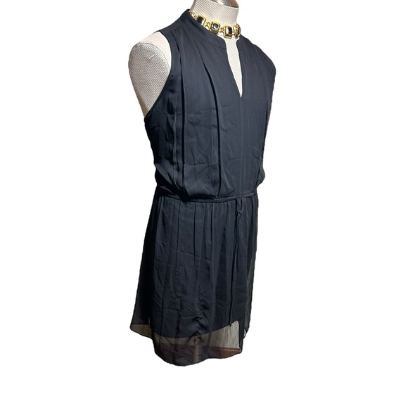 NINE WEST Women's V-Neck Tie Waist Dress Sheer with Underlay Size XXL - Picture 3 of 13